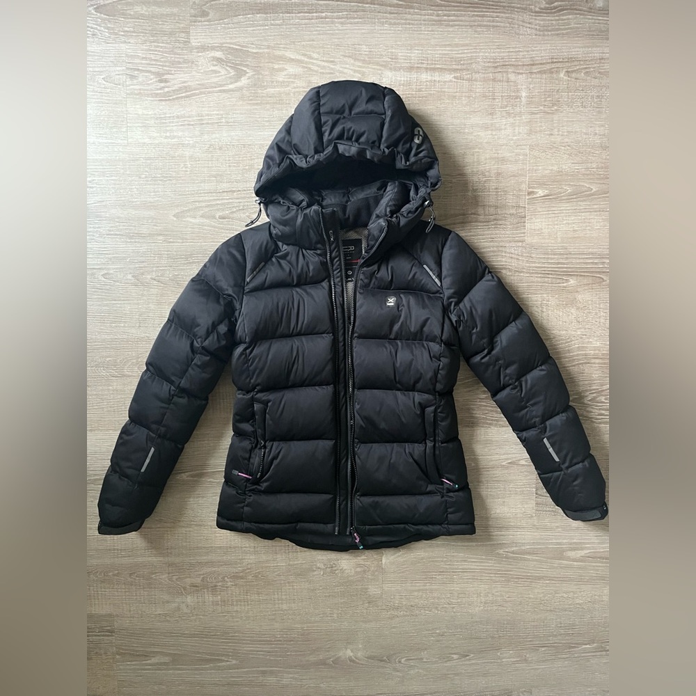 Center Pole Women’s Goose Down Padding Jacket Black Size S - Picture 2 of 16